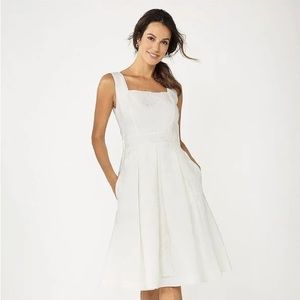 Draper James Sleeveless Little White Dress Embossed Floral Short Bridal Ivory